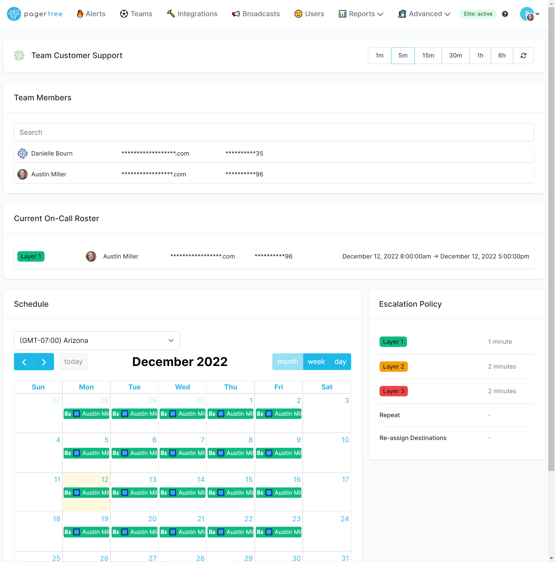 PagerTree calendar